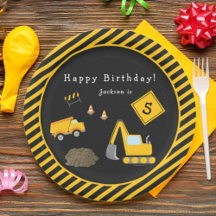 Construction Happy Birthday - Name and Age Boy