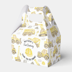 Construction Hard Hat First Birthday Thank You Favour Box