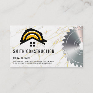 Construction Hard Hat Logo   Saw Business Card