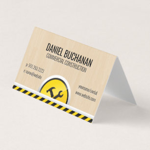 Construction Hardware Tools   Wood Background Business Card