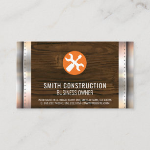 Construction   Hardware   Wood Metal Rivets Business Card