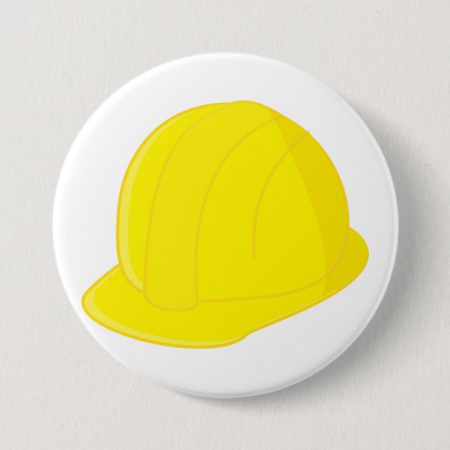 Construction Hat 7.5 Cm Round Badge (Front)