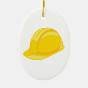 Construction Hat Ceramic Tree Decoration