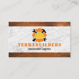 Construction Hat Wrench and Hammer  Business Card