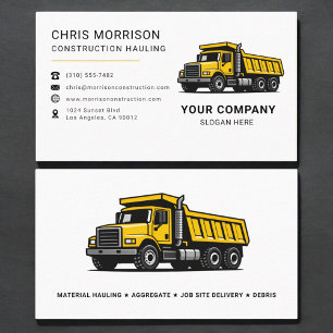 Construction Hauling Dump Truck Business Card