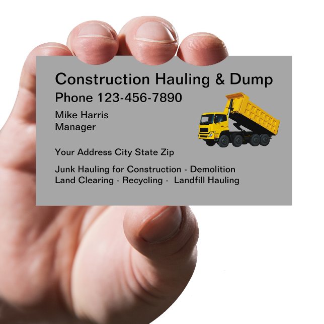Construction Hauling Dump Truck Business Card (Creator Uploaded)