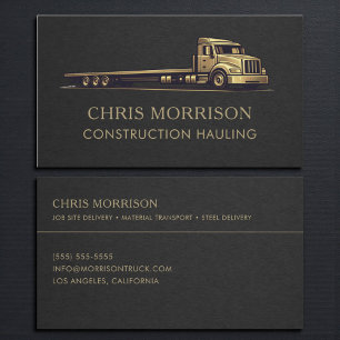 Construction Hauling Services Professional Business Card