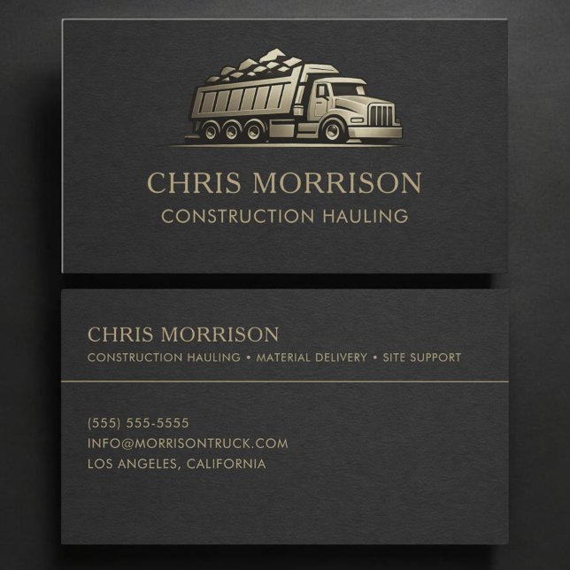 Construction Hauling Services Professional Business Card (Creator Uploaded)