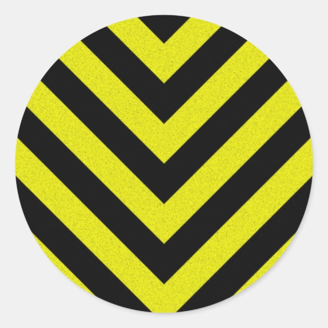 Construction Hazard Stripes Classic Round Sticker (Front)