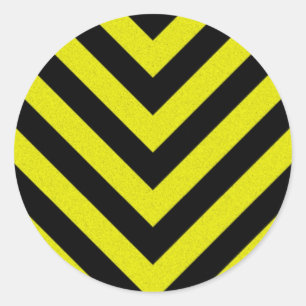 Construction Hazard Stripes Classic Round Sticker
