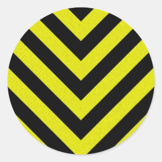 Construction Hazard Stripes Classic Round Sticker