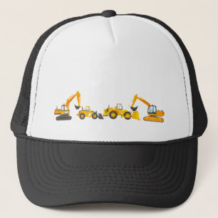 Construction Heavy Equipment Bulldozer Excavator  Trucker Hat