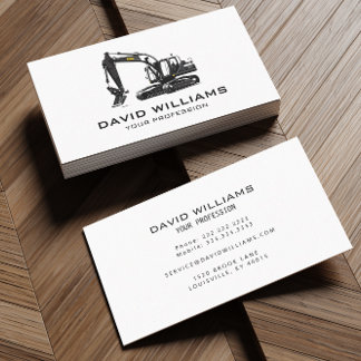Construction Heavy Equipment Operator Business Card