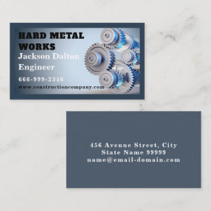 Construction Heavy Equipment Operator Metal Business Card