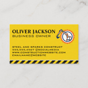 Construction Heavy Machinery Builder Business Card