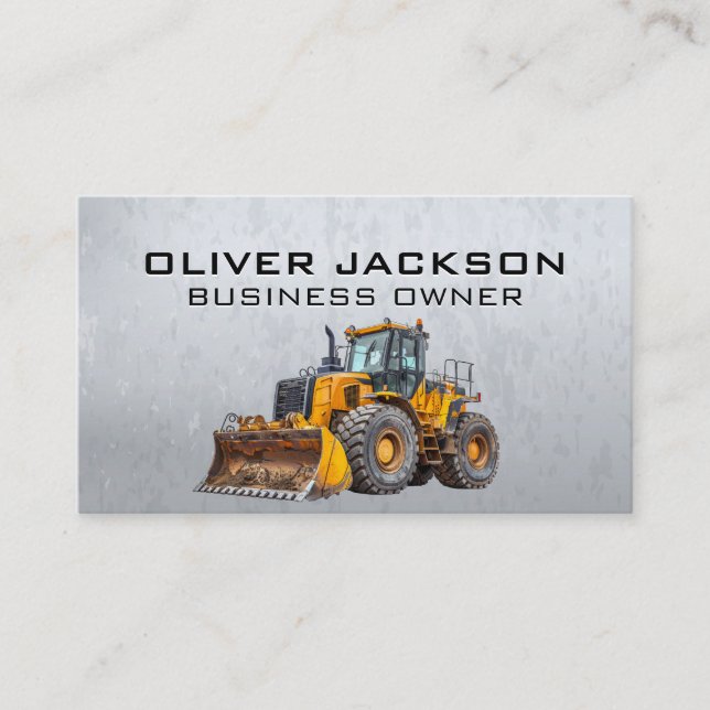 Construction Heavy Machinery | Bulldozer Business Card (Front)
