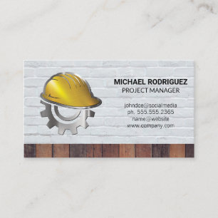Construction Helmet   Bricks   Builders Business Card