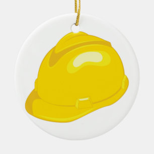 Construction Helmet Ceramic Tree Decoration