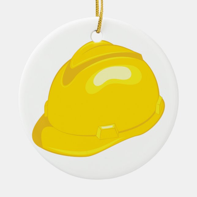 Construction Helmet Ceramic Tree Decoration (Front)