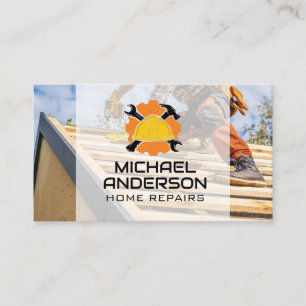 Construction Helmet   Hammer Wrench   Contractor Business Card