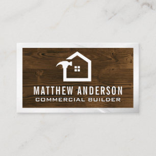 Construction Home Logo   Wooden Boards Business Card