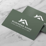 Construction House Roof Logo Real Estate Green Business Card<br><div class="desc">Construction House Roof Logo House Repair Real Estate Forest Green Business Cards.</div>