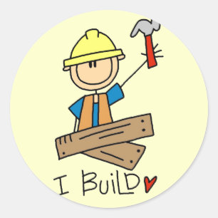 Construction I Build T-shirts and Gifts Classic Round Sticker