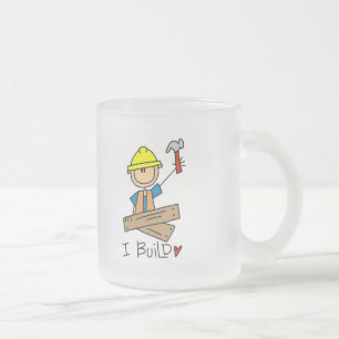 Construction I Build T-shirts and Gifts Frosted Glass Coffee Mug