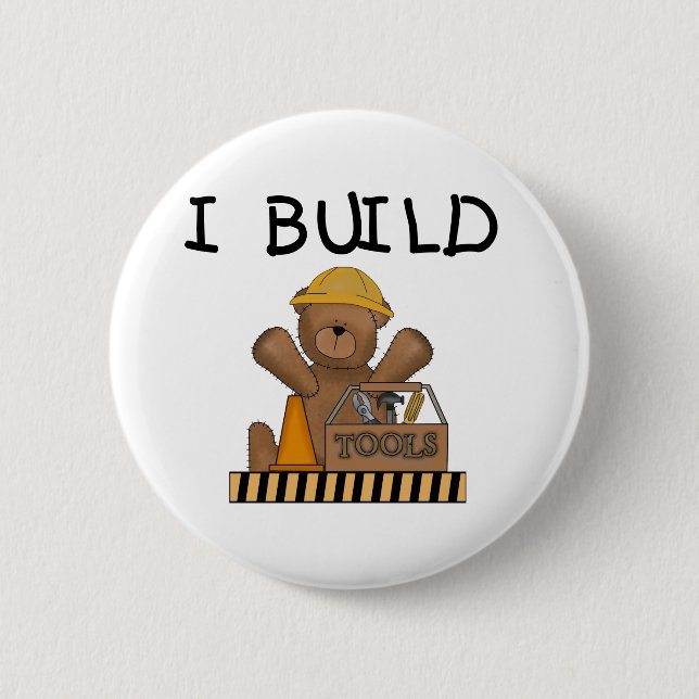 Construction I Build Tshirts and Gifts 6 Cm Round Badge (Front)