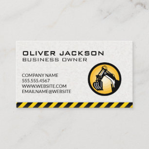 Construction Icon   Concrete Background   Caution Business Card