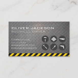 Construction Icons   Rusted Metal   Steel Business Card