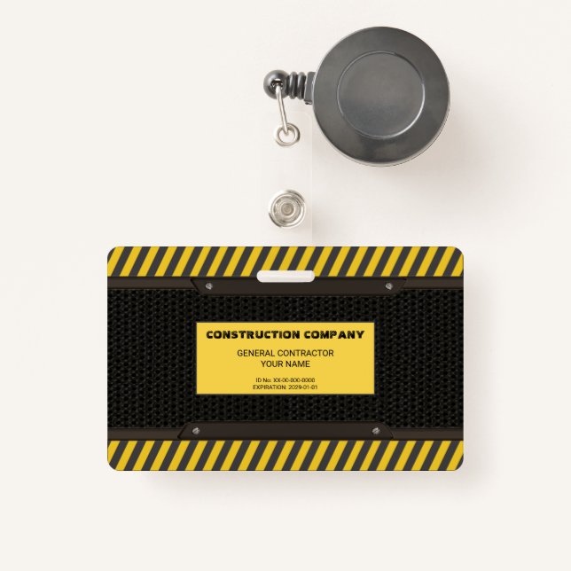 Construction ID Badge (Front with Retractable)