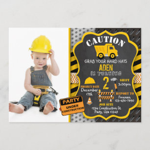Construction Invitation Dump Truck Photo