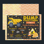 Construction Joint Birthday Invitation Siblings<br><div class="desc">All designs are © Happy Panda Print</div>