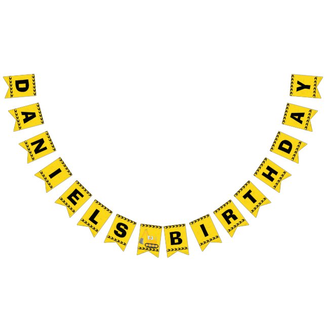 Construction Kids Birthday Party Cool Personalised Bunting (All)