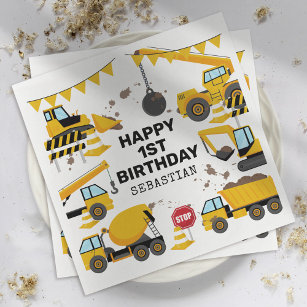 Construction Kids Birthday Party Napkin