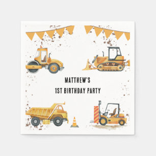 Construction Kids Birthday Party Thank You Napkin