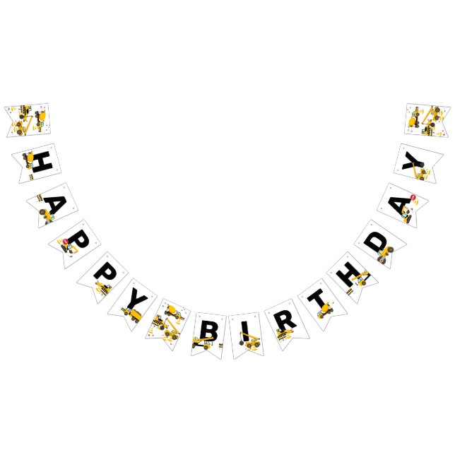 Construction Kids Happy Birthday Party Bunting (All)
