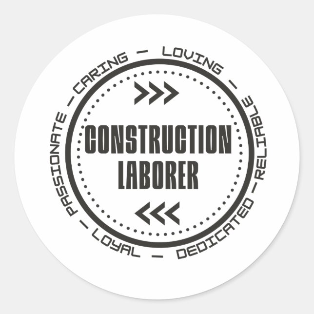 Construction Labourer Classic Round Sticker (Front)