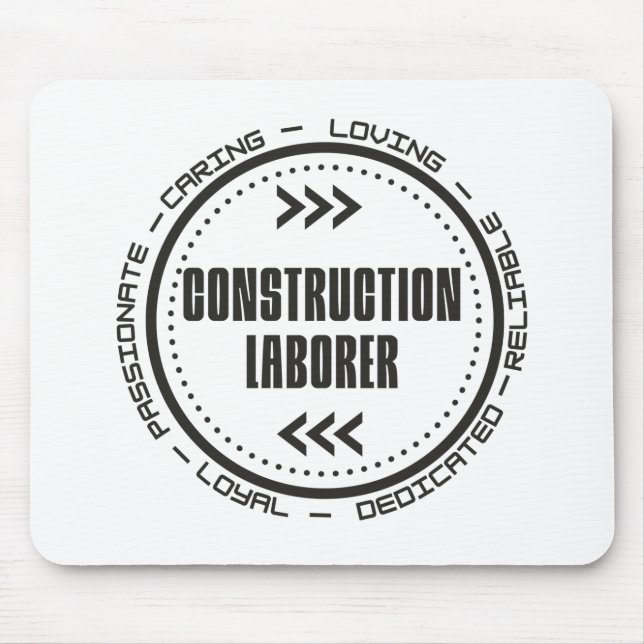 Construction Labourer Mouse Mat (Front)