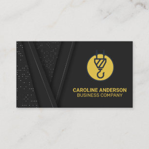 Construction Logo Black Luxury Gold Business Card