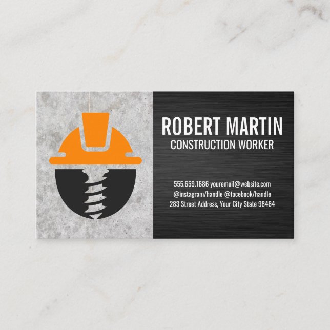 Construction Logo | Blue Collar Contractor Appointment Card (Front)