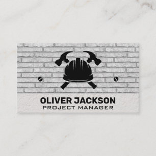 Construction Logo   Brick Wall  Business Card