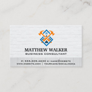 Construction Logo   Brick Wall   Wood Business Card