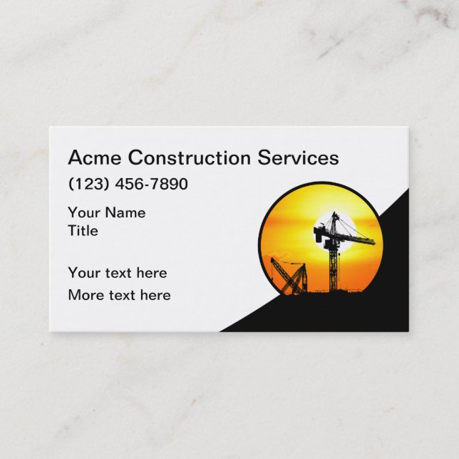 Construction Logo Business Cards (Front)