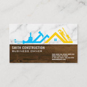 Construction Logo   Carpentry Handyman Business Card