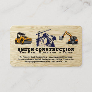 Construction Logo   Engineer   Blue Collar Business Card