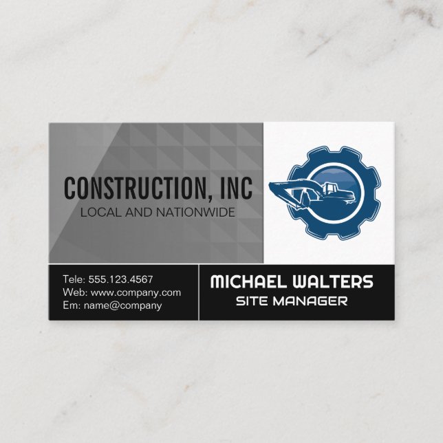 Construction Logo | Property Developer Business Ca Business Card (Front)