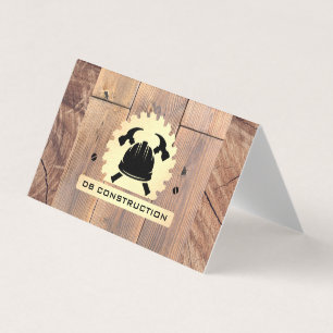 Construction Logo   Saw Wood Metal  Business Card
