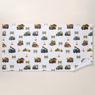 Construction machinery beach towel